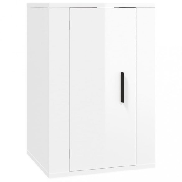 magasfényű fehér fali TV-szekrény 40x34,5x60 cm