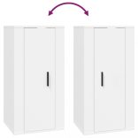 magasfényű fehér fali TV-szekrény 40x34,5x80 cm