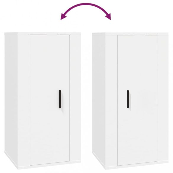 magasfényű fehér fali TV-szekrény 40x34,5x80 cm