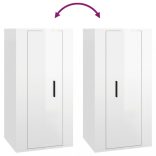 magasfényű fehér fali TV-szekrény 40x34,5x80 cm