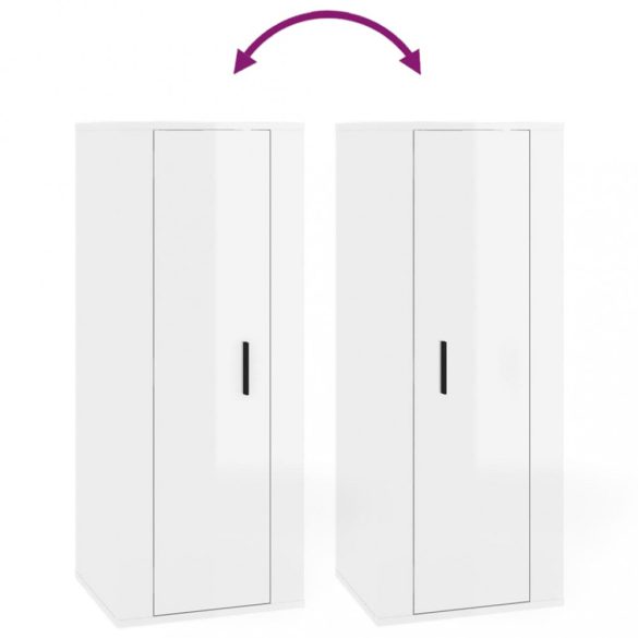 magasfényű fehér fali TV-szekrény 40x34,5x100 cm