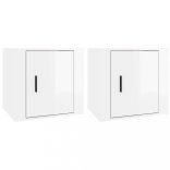 2 db magasfényű fehér éjjeliszekrény 50x39x47 cm