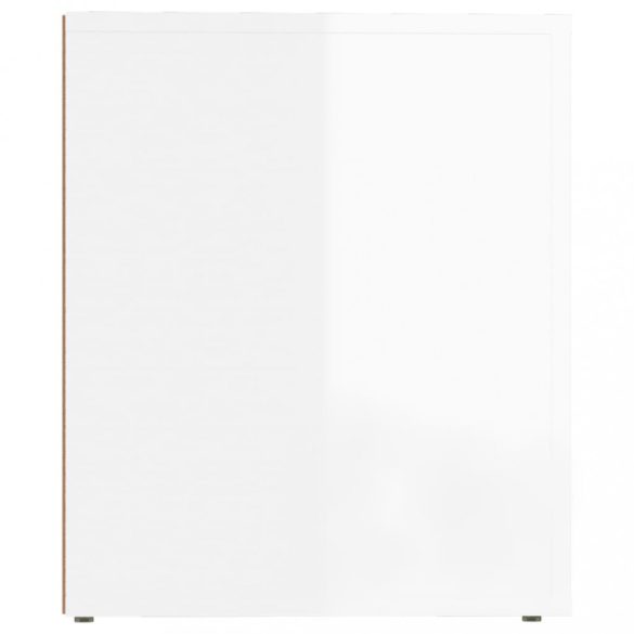 2 db magasfényű fehér éjjeliszekrény 50x39x47 cm