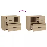 sonoma tölgy színű szerelt fa éjjeliszekrény 60 x 36 x 45 cm