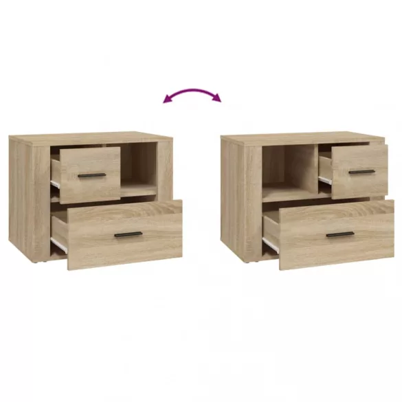 sonoma tölgy színű szerelt fa éjjeliszekrény 60 x 36 x 45 cm