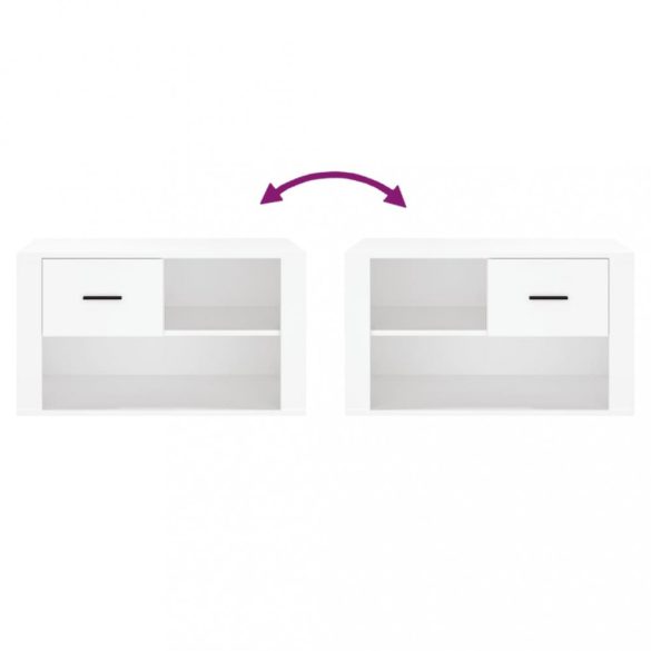 fehér szerelt fa cipősszekrény 80x35x45 cm