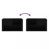 fekete szerelt fa cipősszekrény 80x35x45 cm