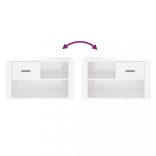 magasfényű fehér szerelt fa cipőszekrény 80 x 35 x 45 cm