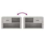 betonszürke szerelt fa cipőszekrény 80x35x45 cm