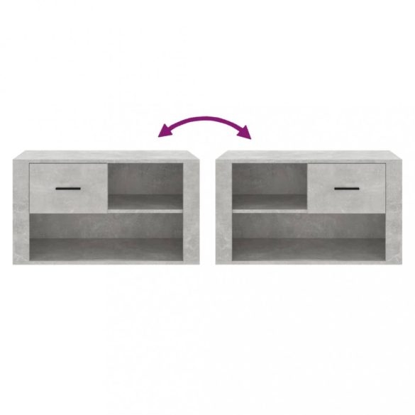 betonszürke szerelt fa cipőszekrény 80x35x45 cm