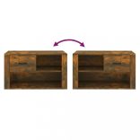 füstös tölgy színű szerelt fa cipősszekrény 80x35x45 cm