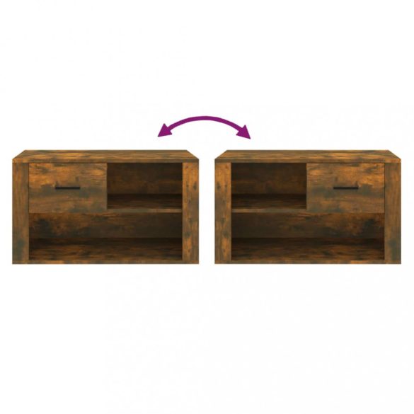 füstös tölgy színű szerelt fa cipősszekrény 80x35x45 cm