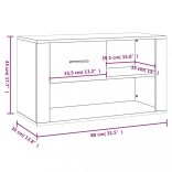 füstös tölgy színű szerelt fa cipősszekrény 80x35x45 cm