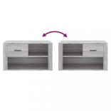 szürke sonoma színű szerelt fa cipősszekrény 80x35x45 cm