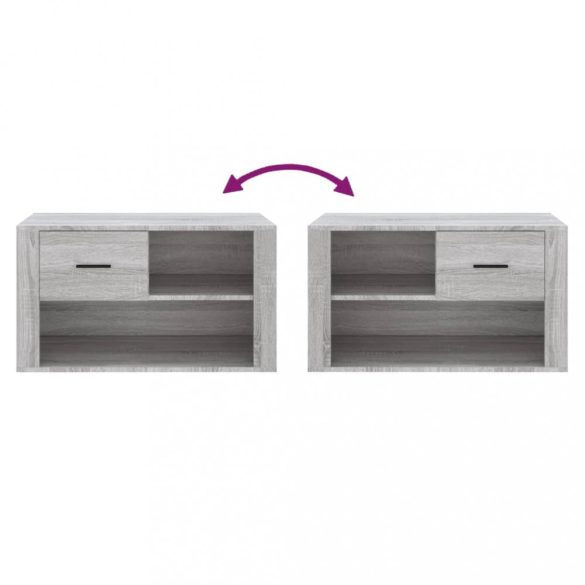 szürke sonoma színű szerelt fa cipősszekrény 80x35x45 cm