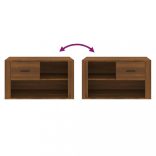 barna tölgy színű szerelt fa cipősszekrény 80x35x45 cm