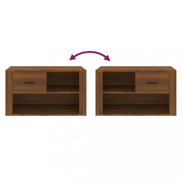 barna tölgy színű szerelt fa cipősszekrény 80x35x45 cm