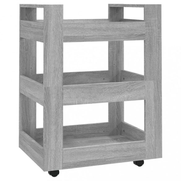 szürke sonoma szerelt fa zsúrkocsi 60 x 45 x 80 cm