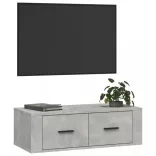 betonszürke szerelt fa függő TV-szekrény 80 x 36 x 25 cm