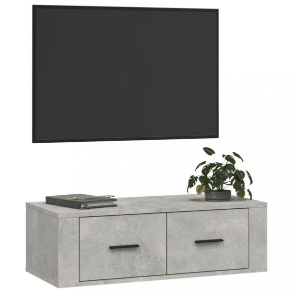 betonszürke szerelt fa függő TV-szekrény 80 x 36 x 25 cm