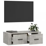 betonszürke szerelt fa függő TV-szekrény 80 x 36 x 25 cm