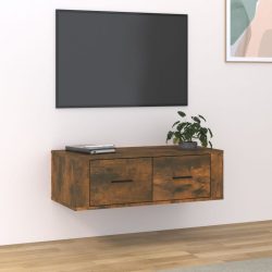   füstös tölgy színű szerelt fa függő TV-szekrény 80 x 36 x 25 cm