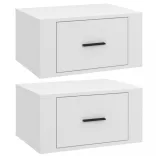 2 db fehér falra szerelhető éjjeliszekrény 50 x 36 x 25 cm