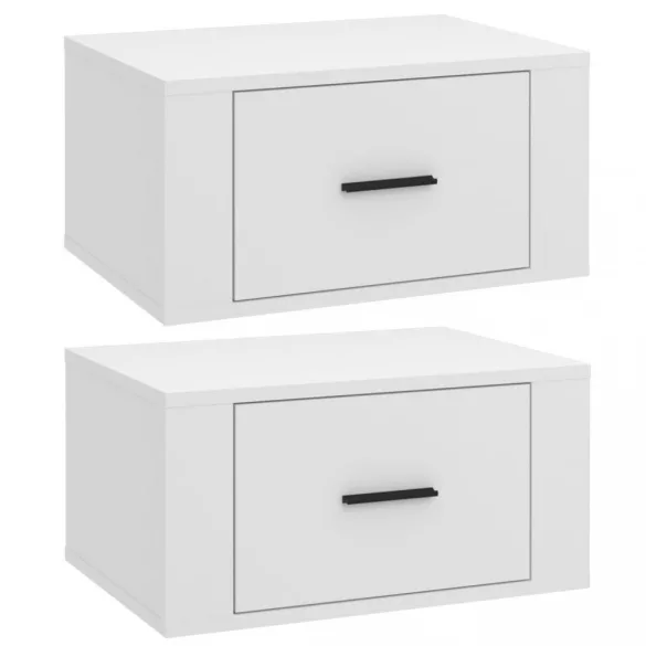 2 db fehér falra szerelhető éjjeliszekrény 50 x 36 x 25 cm