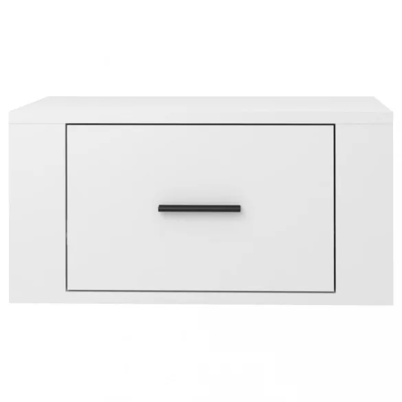 2 db magasfényű fehér fali éjjeliszekrény 50x36x25 cm