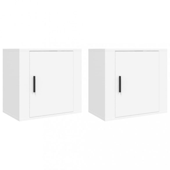 2 db fehér falra szerelhető éjjeliszekrény 50x30x47 cm
