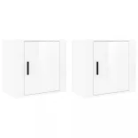 2 db magasfényű fehér fali éjjeliszekrény 50x30x47 cm