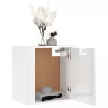 2 db magasfényű fehér fali éjjeliszekrény 50x30x47 cm