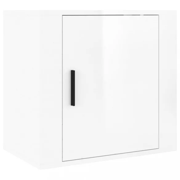 2 db magasfényű fehér fali éjjeliszekrény 50x30x47 cm