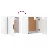 2 db magasfényű fehér fali éjjeliszekrény 50x30x47 cm