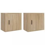 2 db sonoma tölgy falra szerelhető éjjeliszekrény 50x30x47 cm