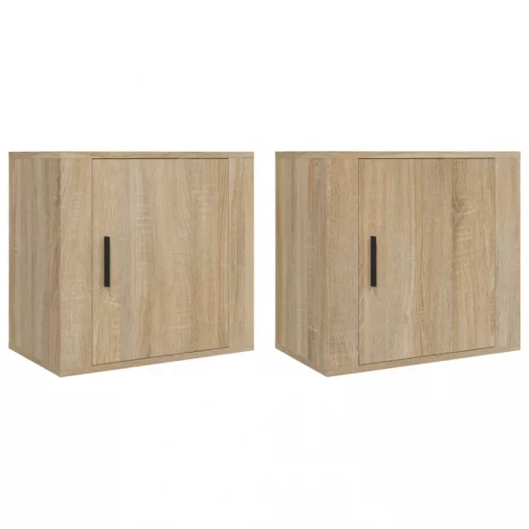2 db sonoma tölgy falra szerelhető éjjeliszekrény 50x30x47 cm