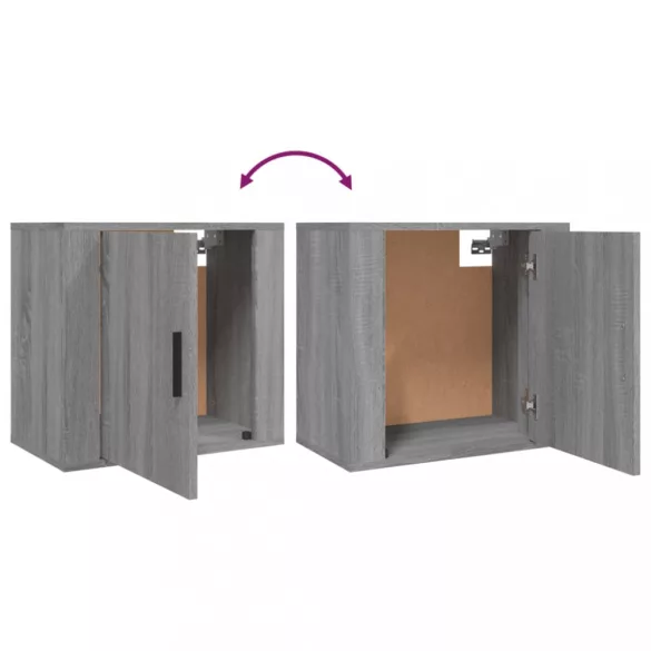 szürke sonoma színű falra szerelhető éjjeliszekrény 50x30x47 cm