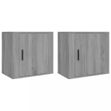 2 db szürke sonoma falra szerelhető éjjeliszekrény 50x30x47 cm