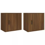 2db barna tölgyszínű falra szerelhető éjjeliszekrény 50x30x47cm