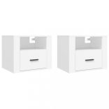 2 db fehér falra szerelhető éjjeliszekrény 50 x 36 x 40 cm