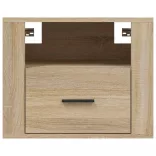 sonoma tölgy színű falra szerelhető éjjeliszekrény 50x36x40 cm