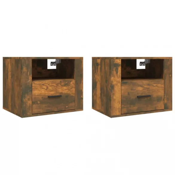 2db füstös tölgy színű fali éjjeliszekrény 50 x 36 x 40 cm