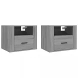 2 db szürke sonoma falra szerelhető éjjeliszekrény 50x36x40 cm
