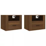 2 db barna tölgyszínű fali éjjeliszekrény 50 x 36 x 40 cm