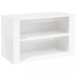 magasfényű fehér szerelt fa cipőtartó 75 x 35 x 45 cm