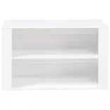 magasfényű fehér szerelt fa cipőtartó 75 x 35 x 45 cm