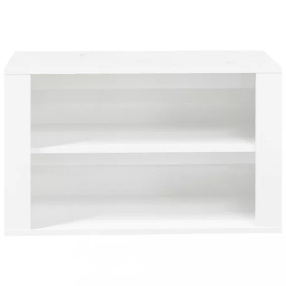 magasfényű fehér szerelt fa cipőtartó 75 x 35 x 45 cm