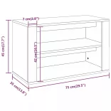 magasfényű fehér szerelt fa cipőtartó 75 x 35 x 45 cm