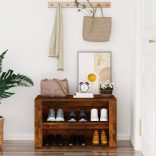 füstös tölgy színű szerelt fa cipőtartó 75x35x45 cm