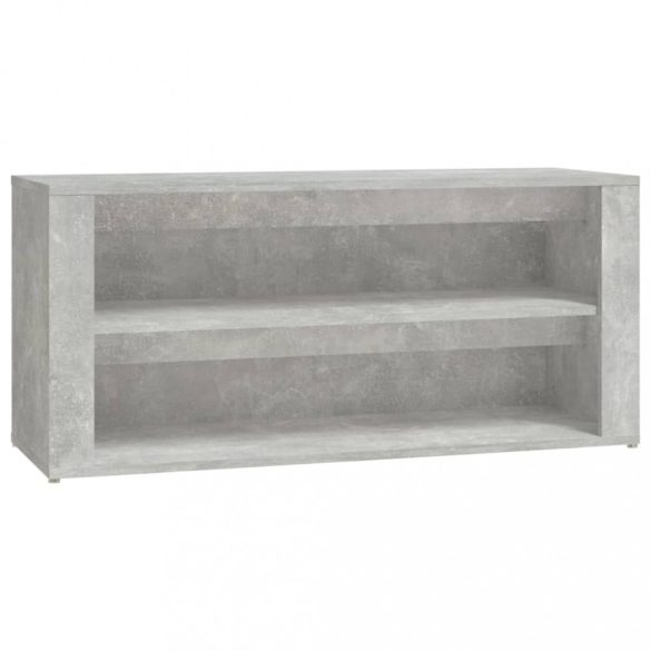 betonszürke szerelt fa cipőtartó 100x35x45 cm